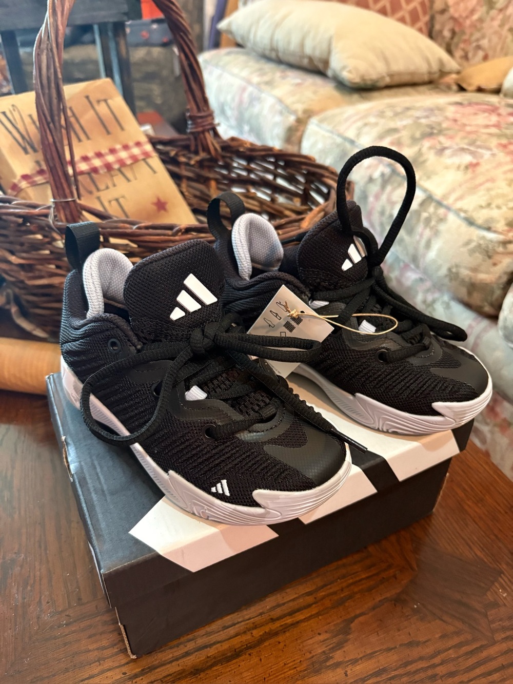 adidas Kids Black and White Athletic Sneakers